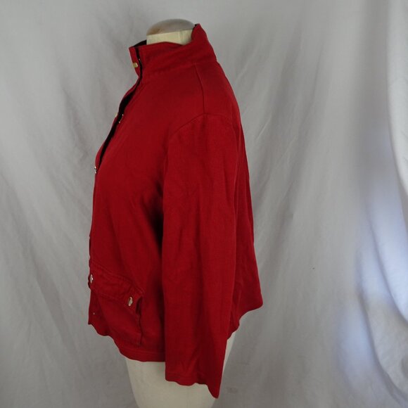 Lauren Ralph Lauren Red Jacket with Gold Clasp Closure & Pockets Size 1X - Picture 2 of 9